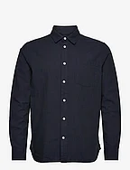 Regular linen look shirt GOTS/Vegan - TOTAL ECLIPSE