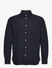 Knowledge Cotton Apparel - Regular linen look shirt GOTS/Vegan - rennot kauluspaidat - total eclipse - 0