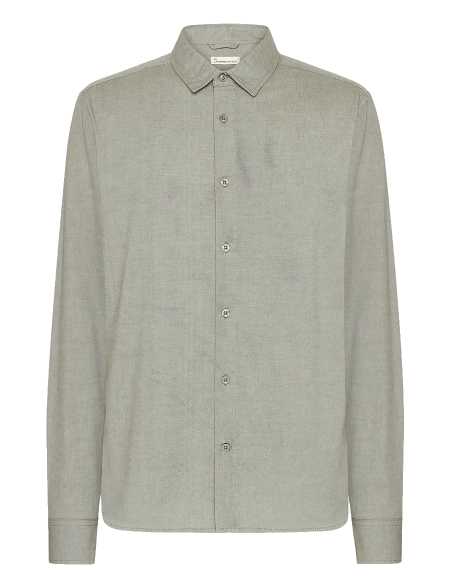 Knowledge Cotton Apparel - Dune light twill shirt - burned olive - 1