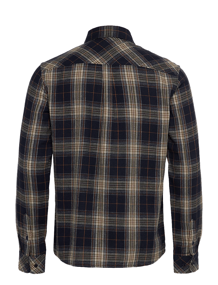 Knowledge Cotton Apparel - Dune regular check flannel shirt - flanellipaidat - blue check - 1