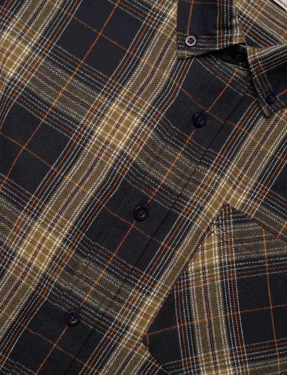 Knowledge Cotton Apparel - Dune regular check flannel shirt - flanell-hemden - blue check - 3