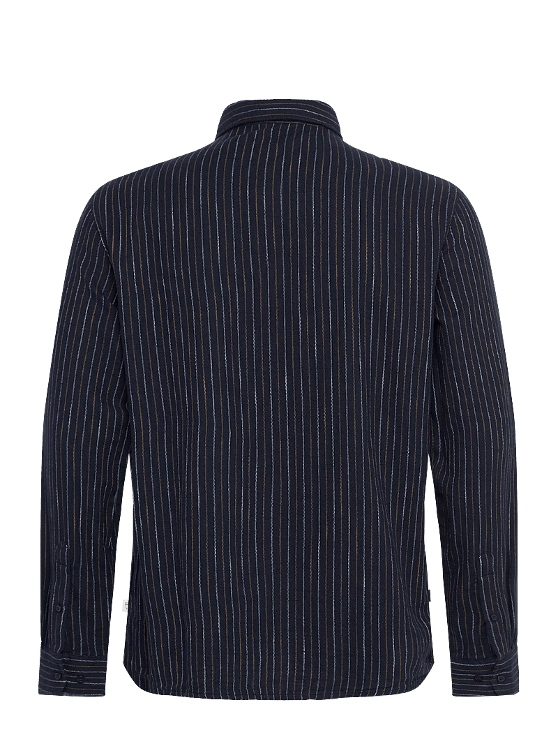 Knowledge Cotton Apparel - Organic Cotton Striped Shirt GOTS - randiga skjortor - blue stripe - 1