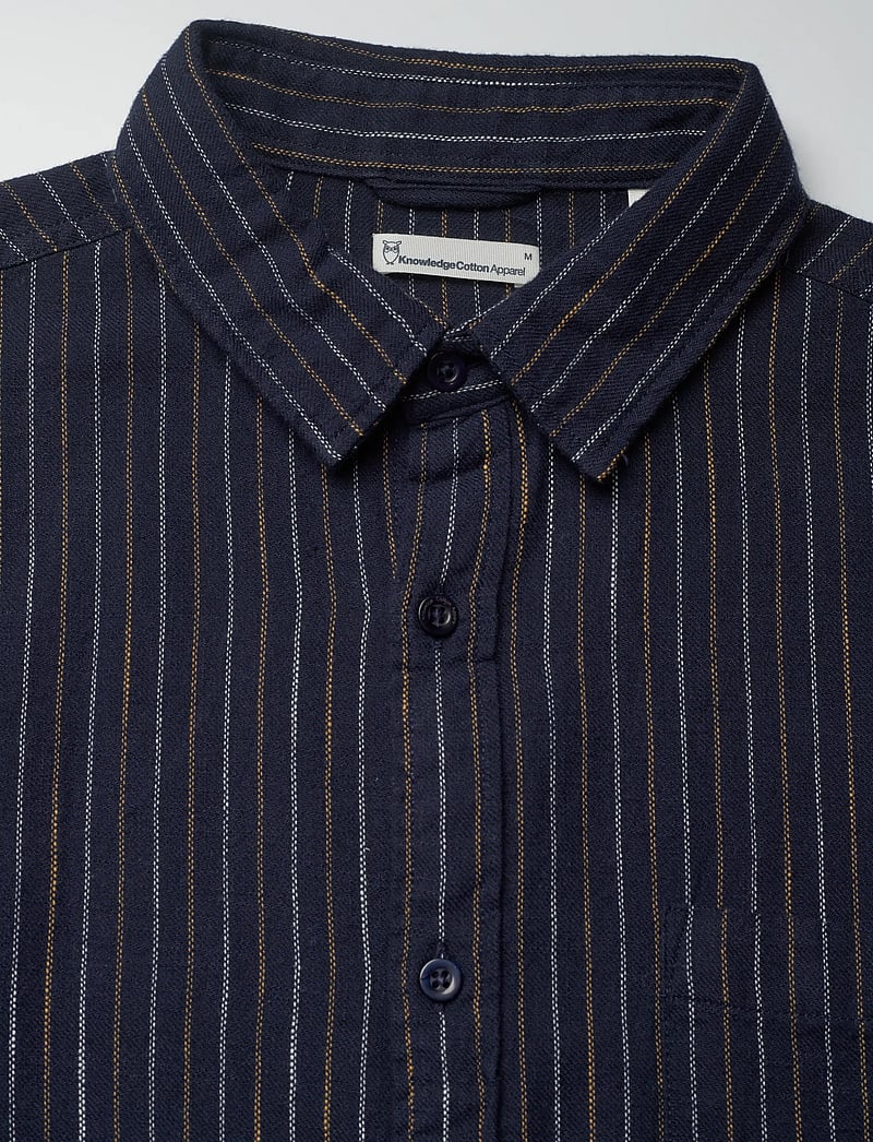 Knowledge Cotton Apparel - Organic Cotton Striped Shirt GOTS - randiga skjortor - blue stripe - 2
