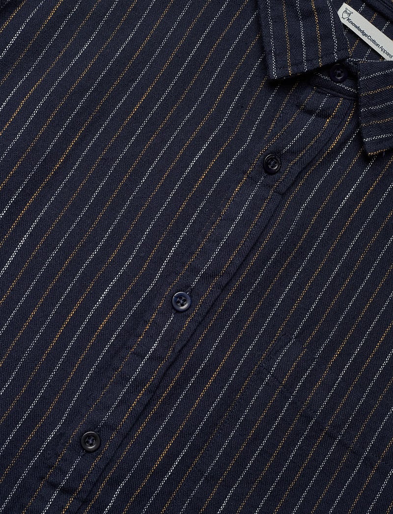 Knowledge Cotton Apparel - Organic Cotton Striped Shirt GOTS - randiga skjortor - blue stripe - 3