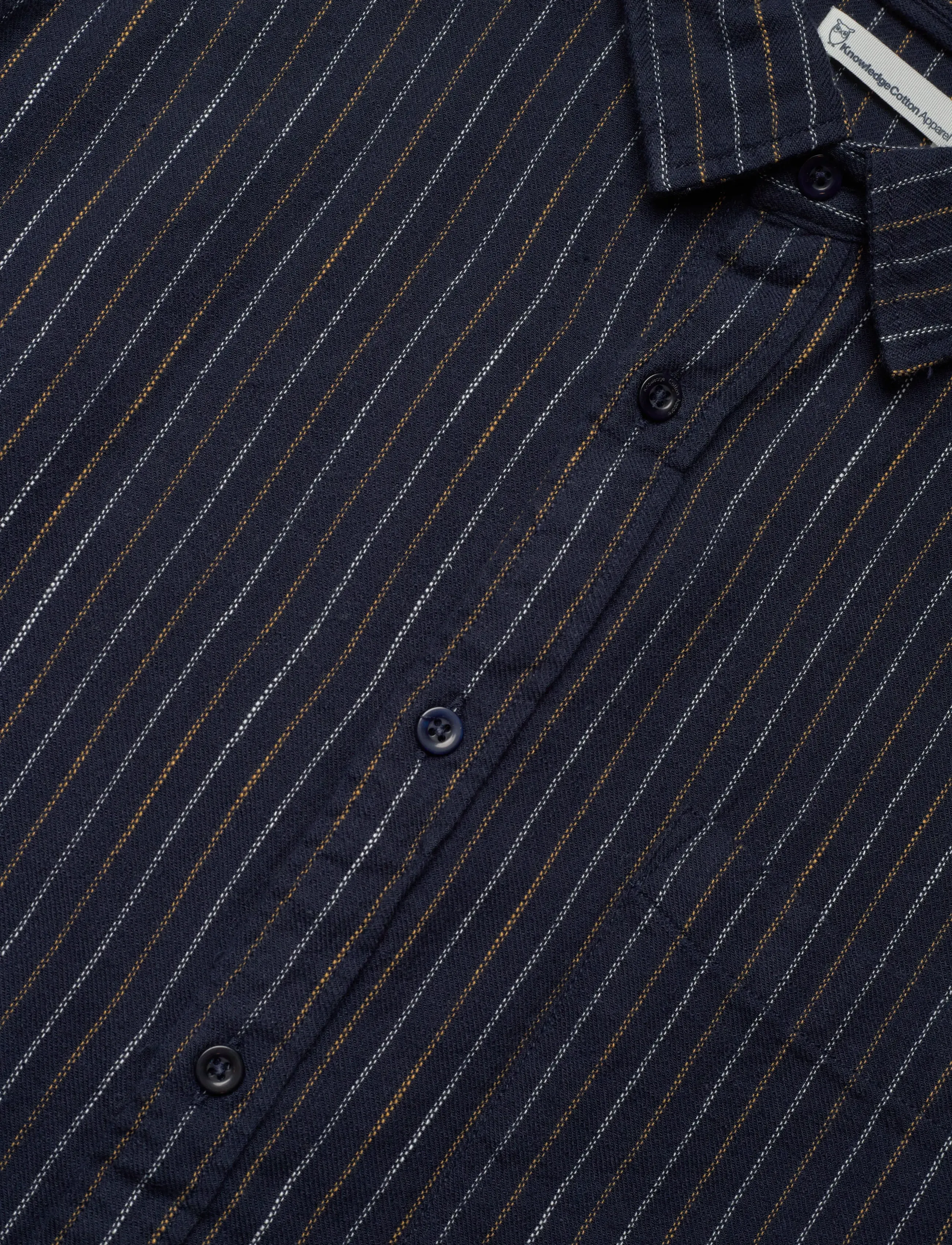 Knowledge Cotton Apparel - Organic Cotton Striped Shirt GOTS - randiga skjortor - blue stripe - 3