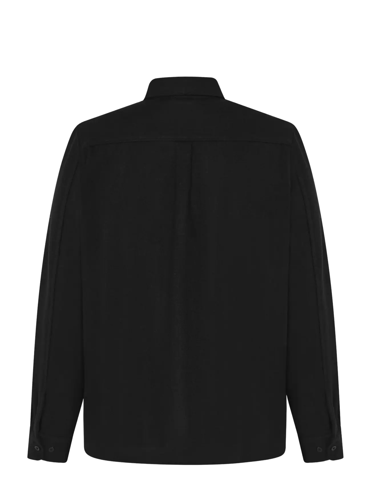 Knowledge Cotton Apparel - Dune regular merino shirt - freizeithemden - black jet - 1