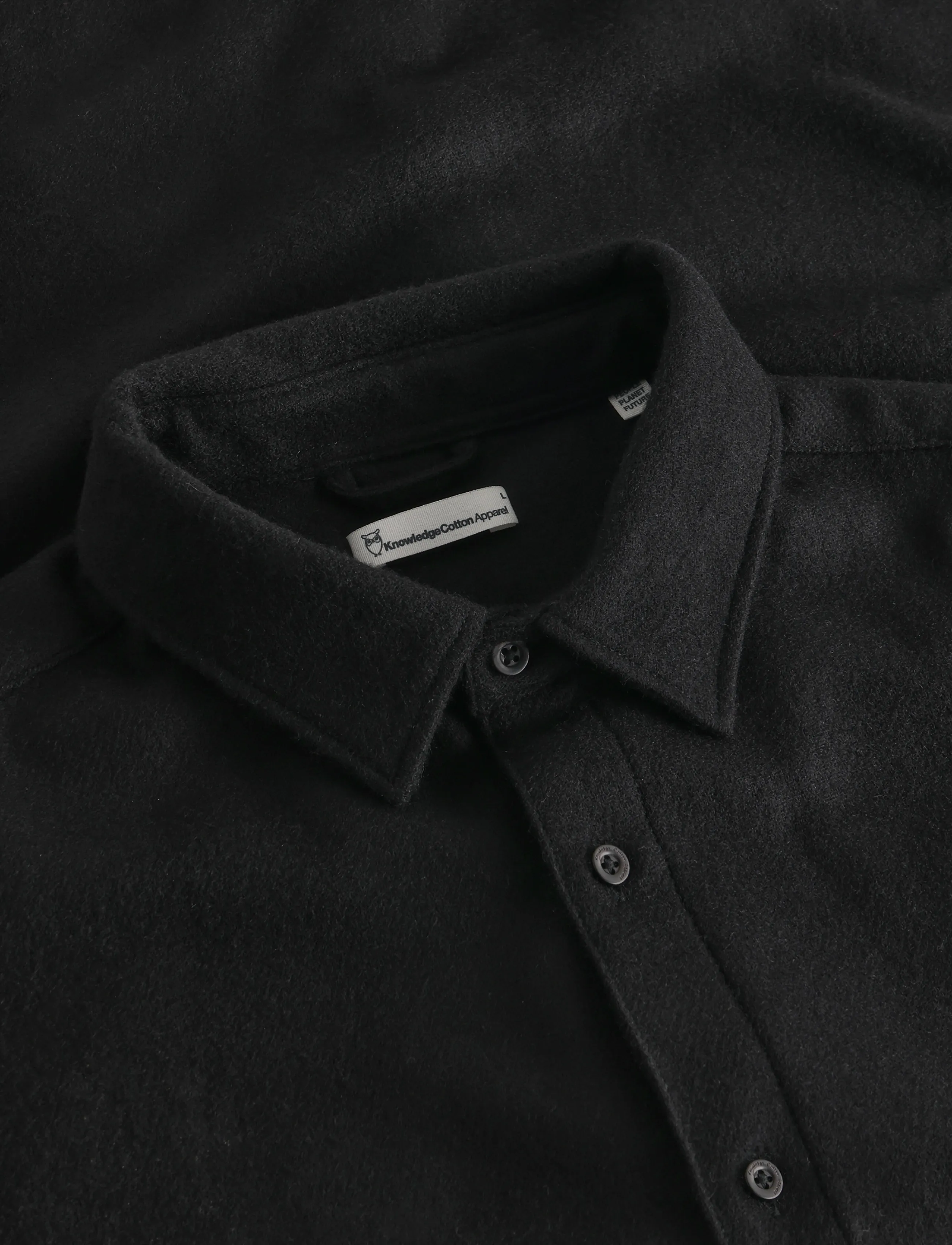 Knowledge Cotton Apparel - Dune regular merino shirt - freizeithemden - black jet - 2