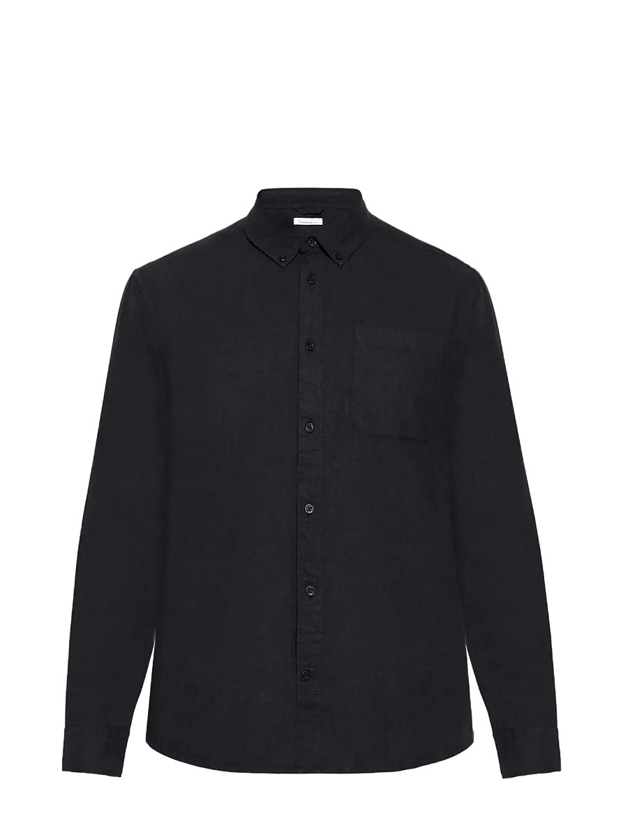 Knowledge Cotton Apparel - Dune regular merino shirt - night sky - 0