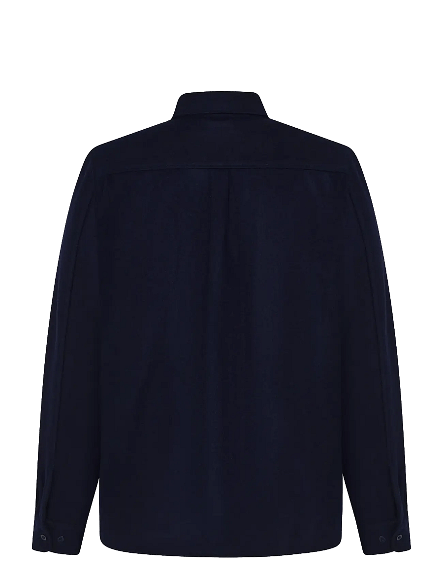 Knowledge Cotton Apparel - Dune regular merino shirt - night sky - 1