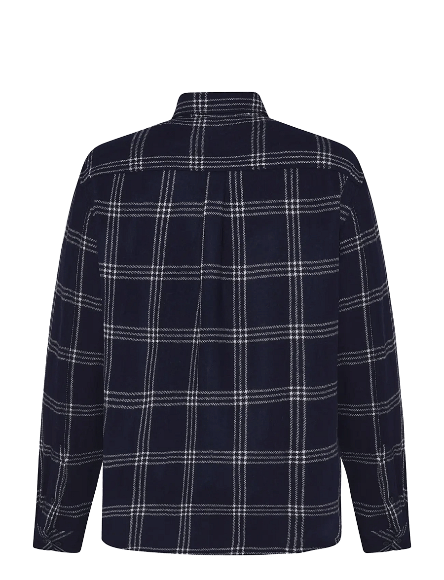 Knowledge Cotton Apparel - Merino Wool Checked Shirt RWS - blue check - 1