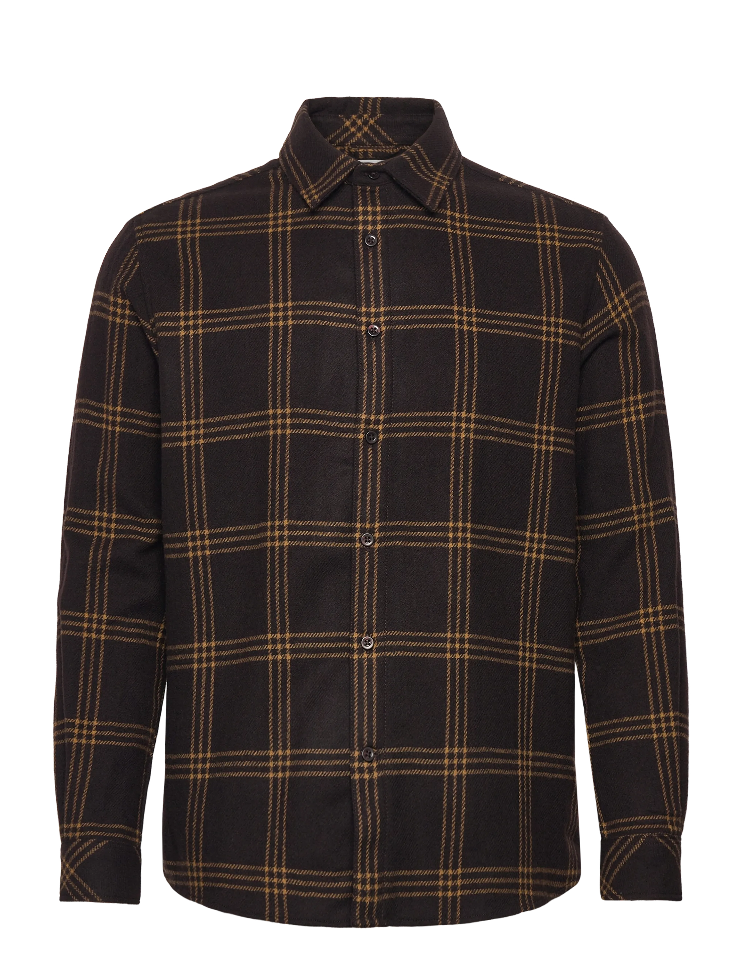 Merino Wool Checked Shirt RWS - BROWN CHECK