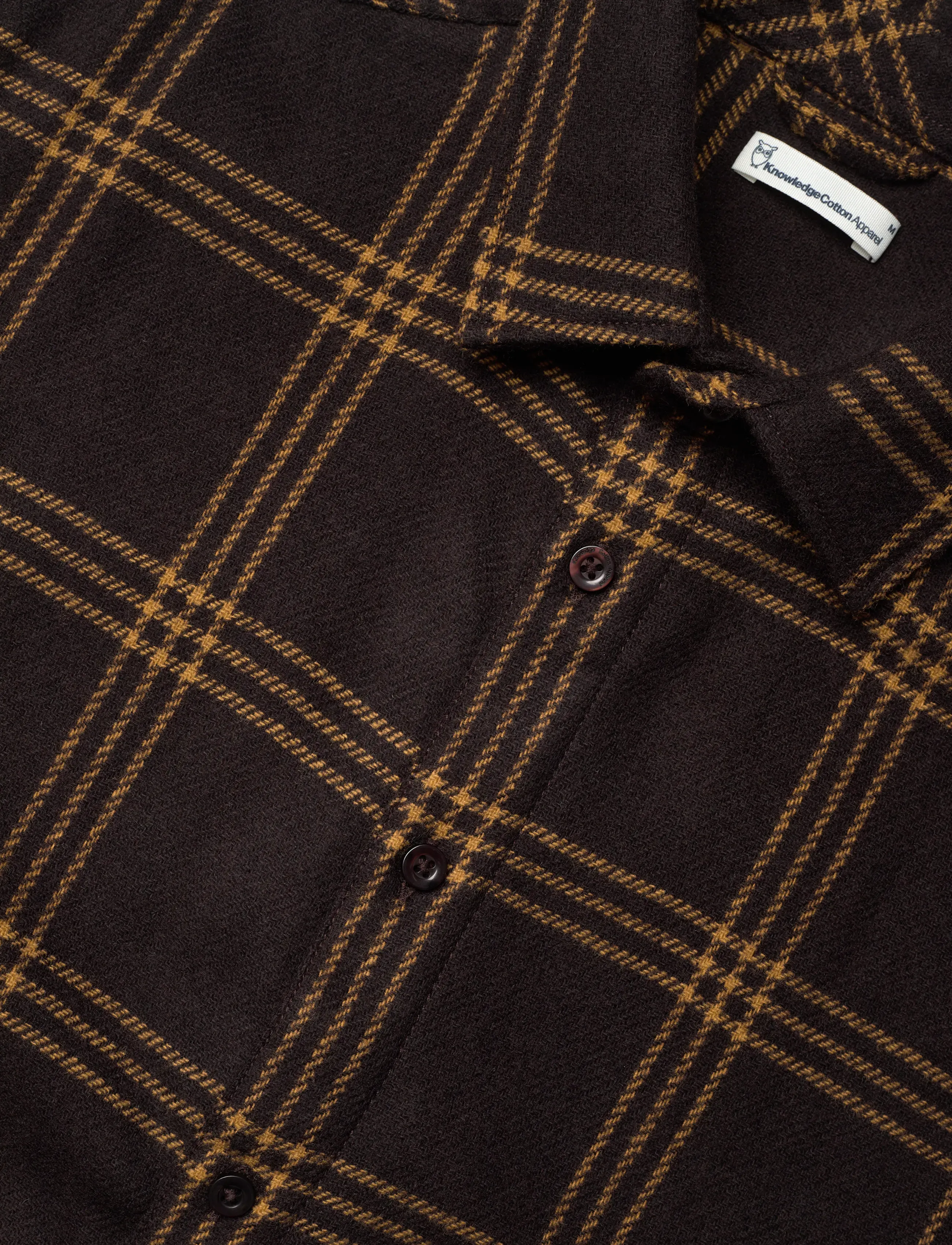 Knowledge Cotton Apparel - Merino Wool Checked Shirt RWS - brown check - 3