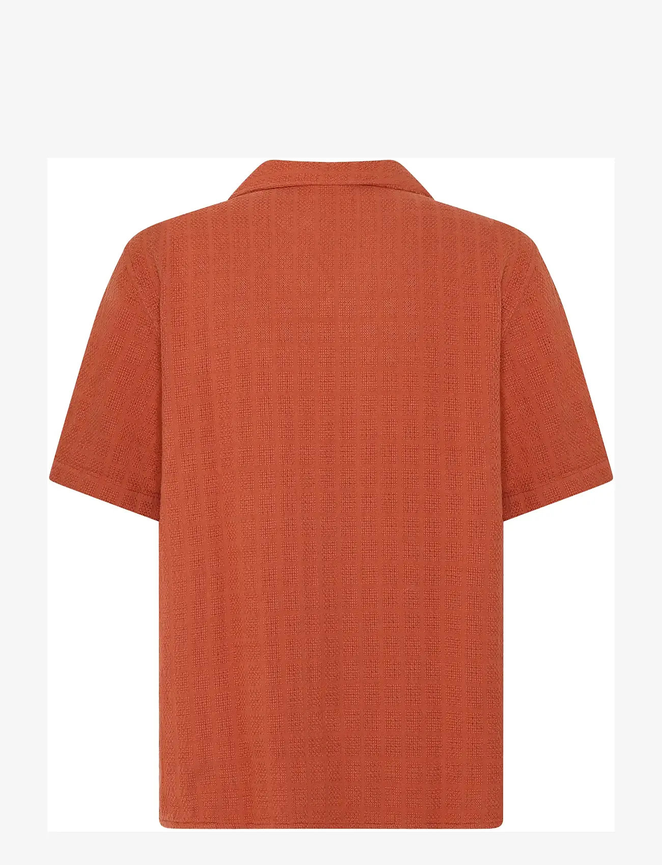 Knowledge Cotton Apparel - Structure short sleeve shirt - short-sleeved shirts - burnt brick - 2