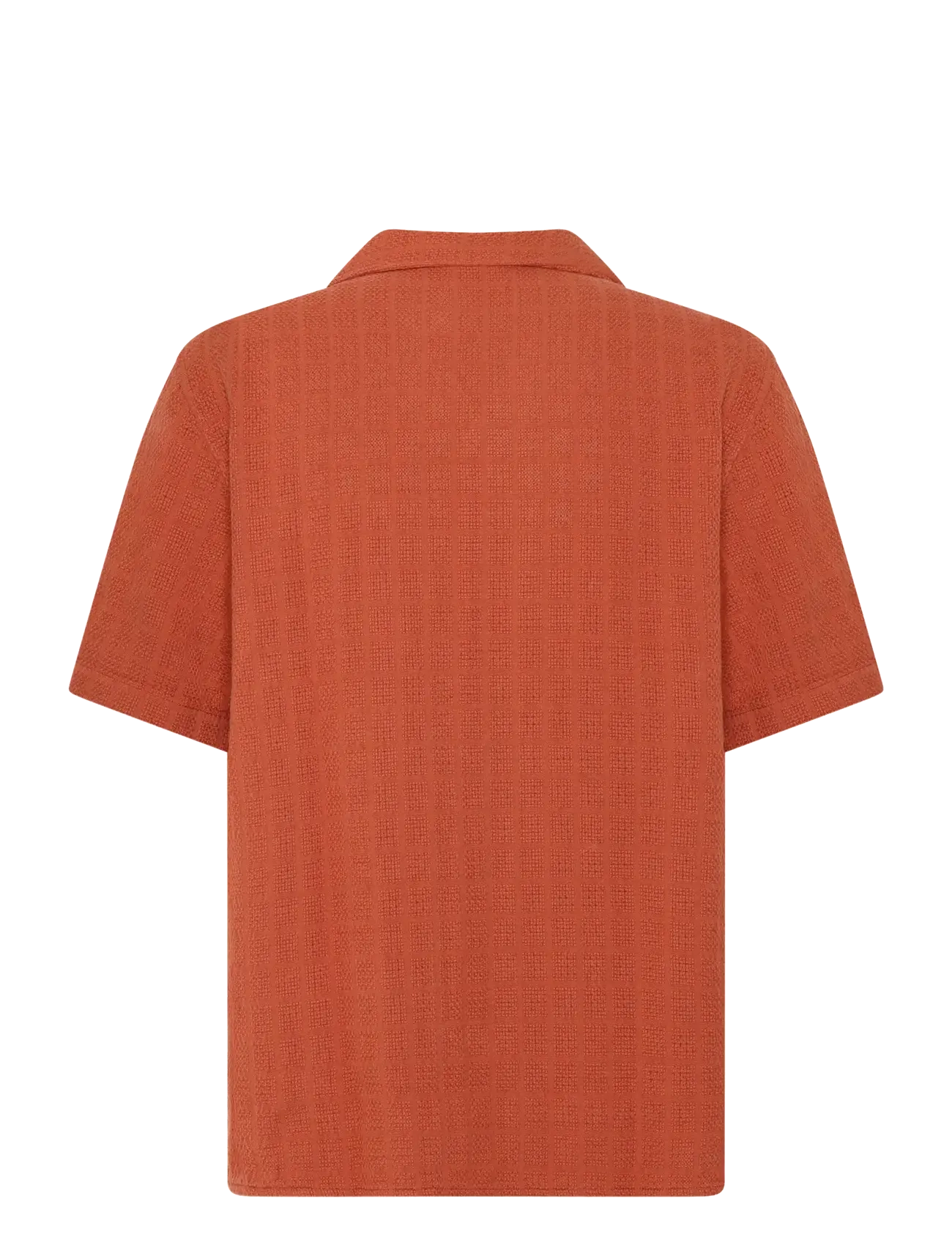 Knowledge Cotton Apparel - Structure short sleeve shirt - kortærmede t-shirts - burnt brick - 2