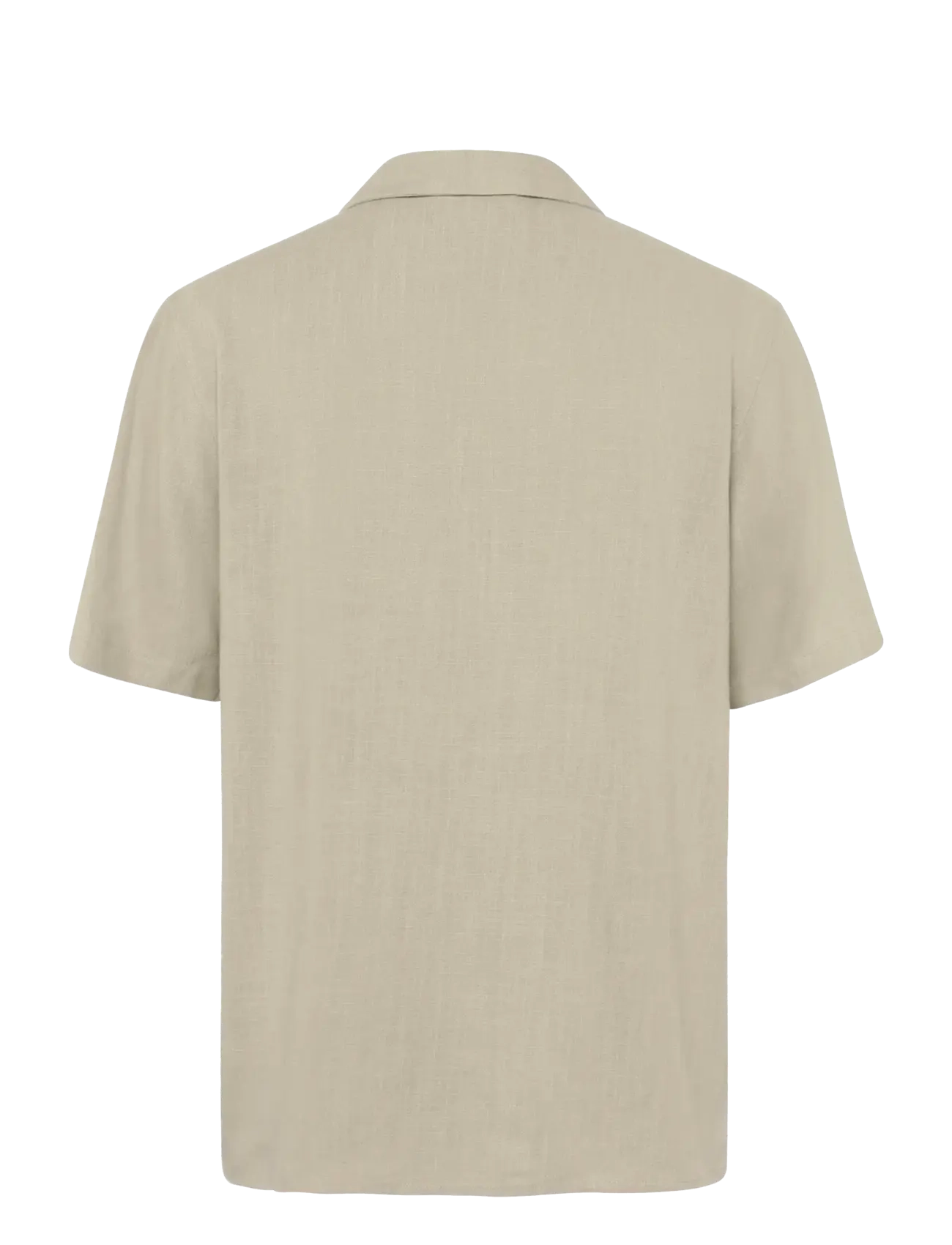 Knowledge Cotton Apparel - Moss relaxed linen blend short slee - kortærmede skjorter - light feather gray - 2