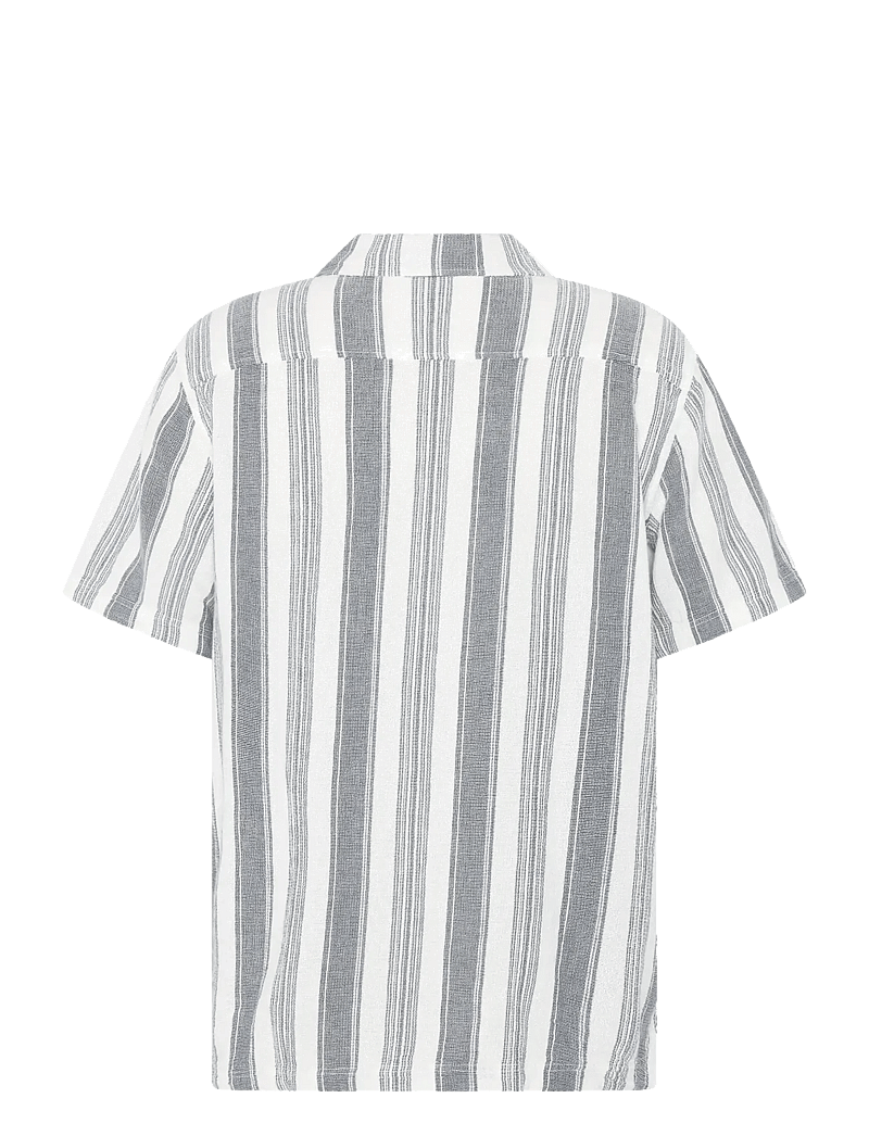 Knowledge Cotton Apparel - Relaxed Stripe short sleeve shirt - lühikeste varrukatega särgid - blue stripe - 2