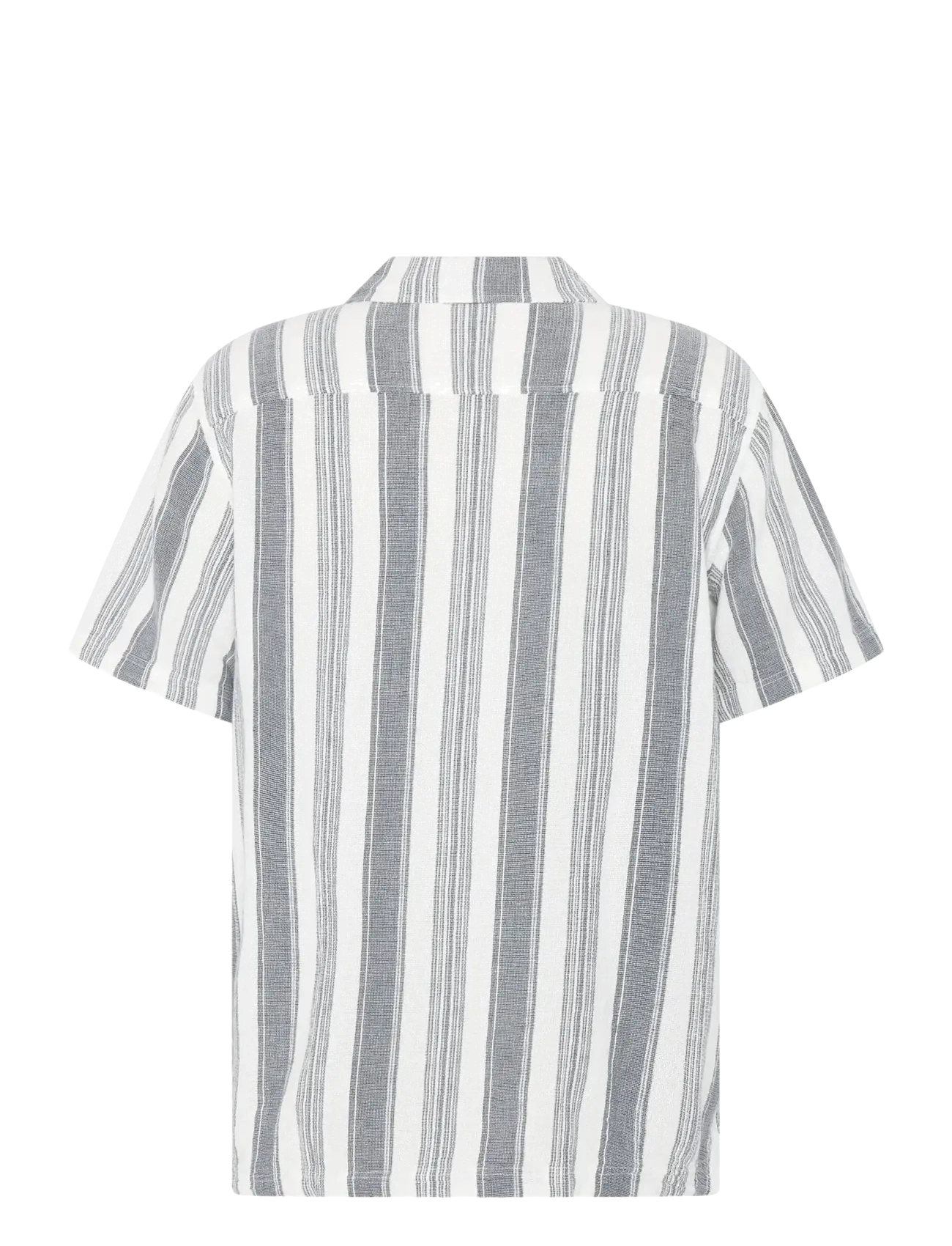 Knowledge Cotton Apparel - Relaxed Stripe short sleeve shirt - kortärmade skjortor - blue stripe - 2