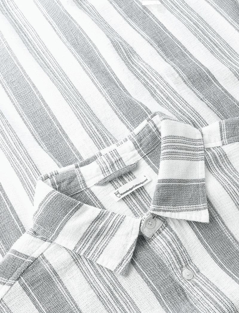 Knowledge Cotton Apparel - Relaxed Stripe short sleeve shirt - lühikeste varrukatega särgid - blue stripe - 3