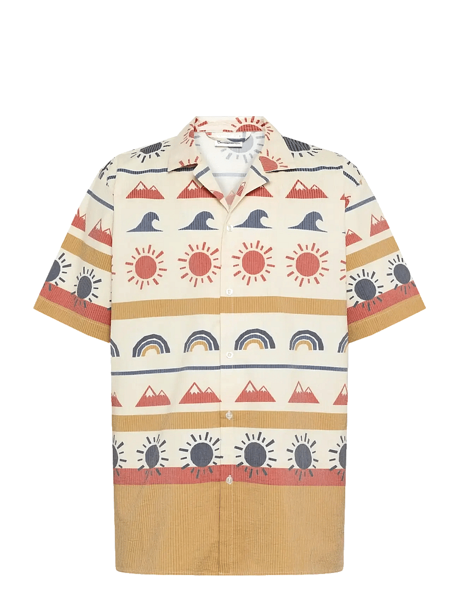 Knowledge Cotton Apparel - Relaxed print short sleeve shirt - hemden mit muster - multi color aop - 1