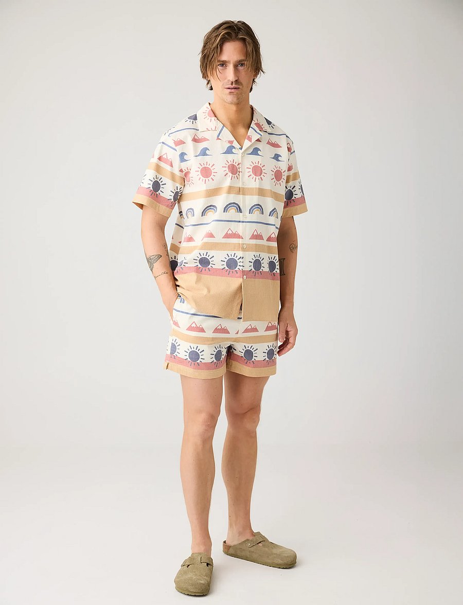 Knowledge Cotton Apparel - Relaxed print short sleeve shirt - hemden mit muster - multi color aop - 0