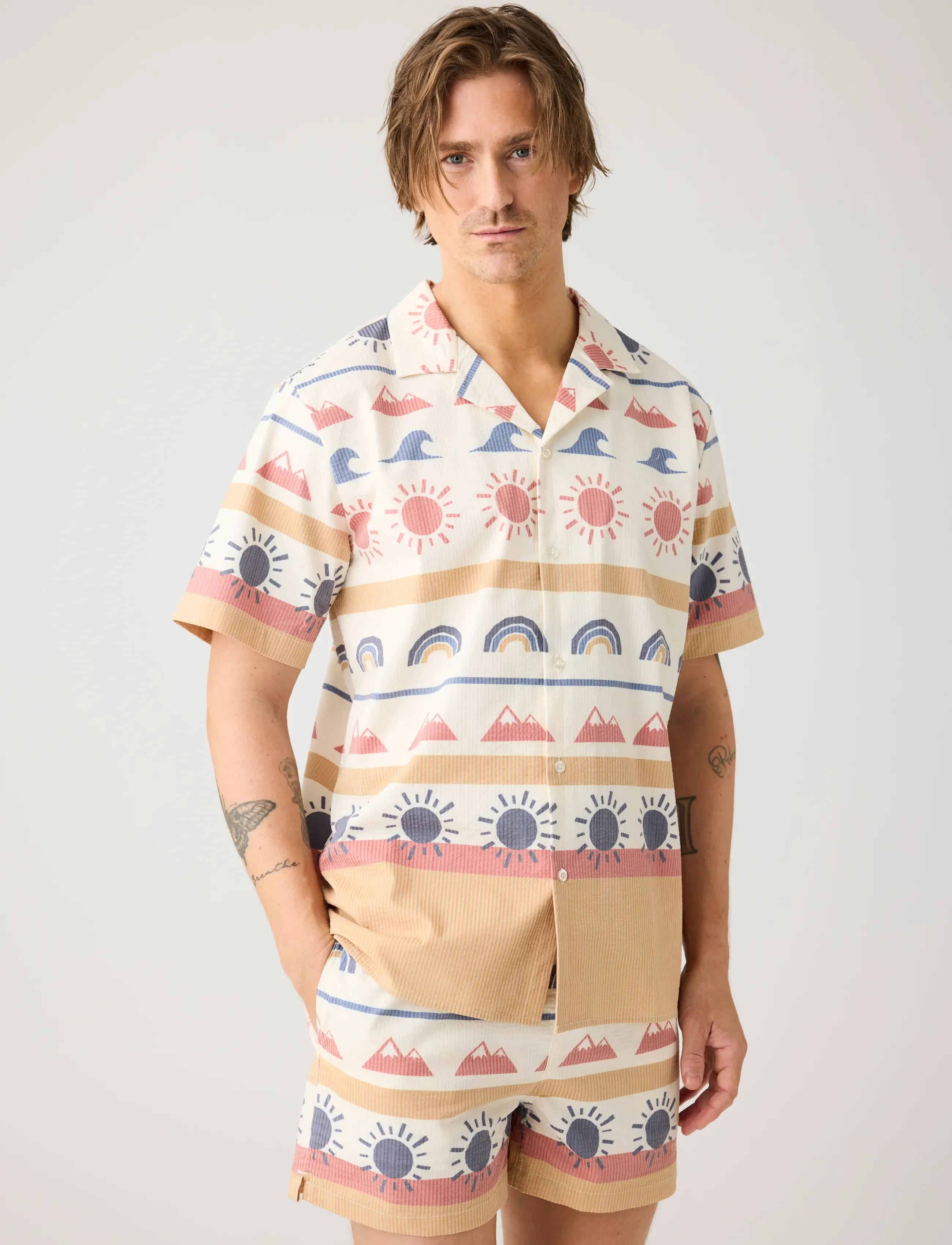 Knowledge Cotton Apparel - Relaxed print short sleeve shirt - hemden mit muster - multi color aop - 3