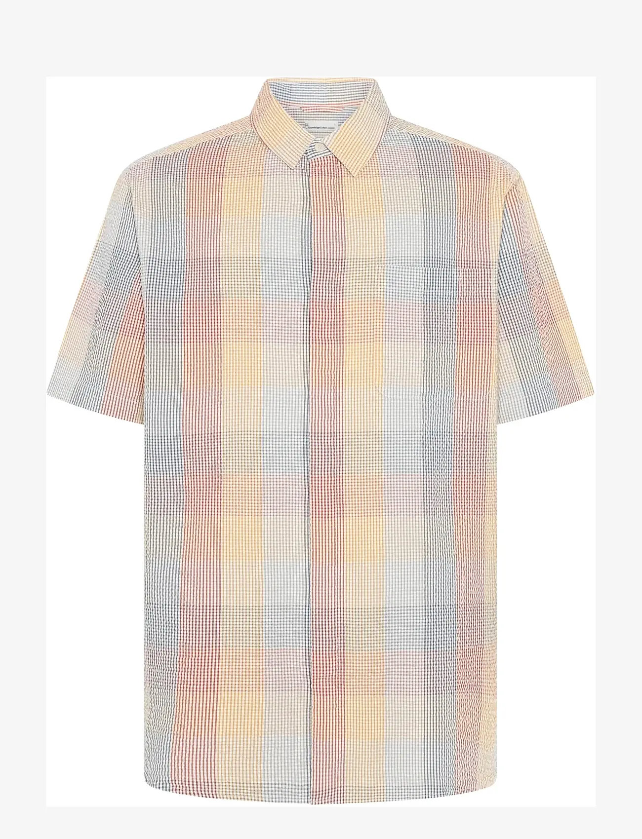 Knowledge Cotton Apparel - Relaxed seersucker short sleeve shi - kurzarmhemden - multi check - 1