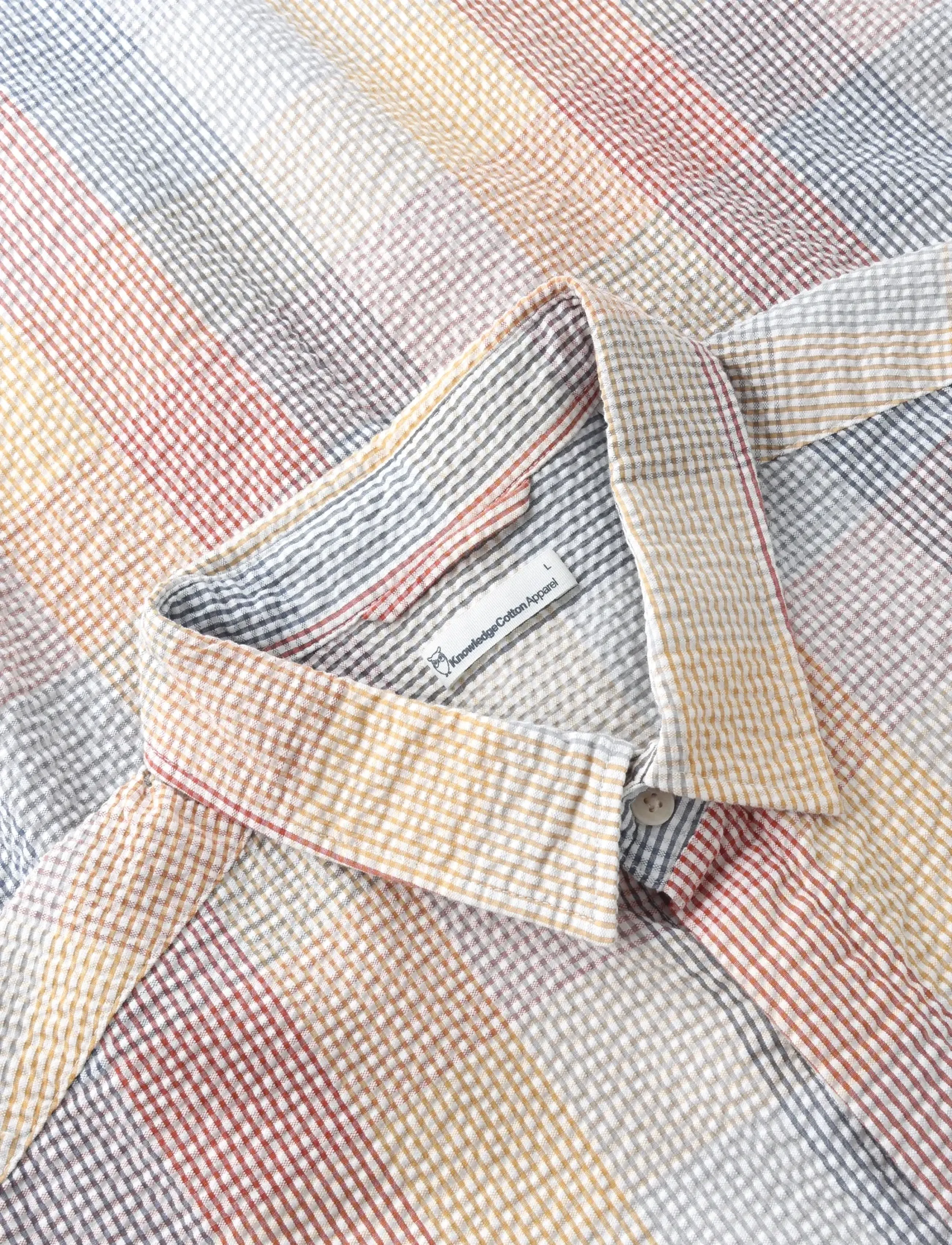 Knowledge Cotton Apparel - Relaxed seersucker short sleeve shi - lühikeste varrukatega särgid - multi check - 4