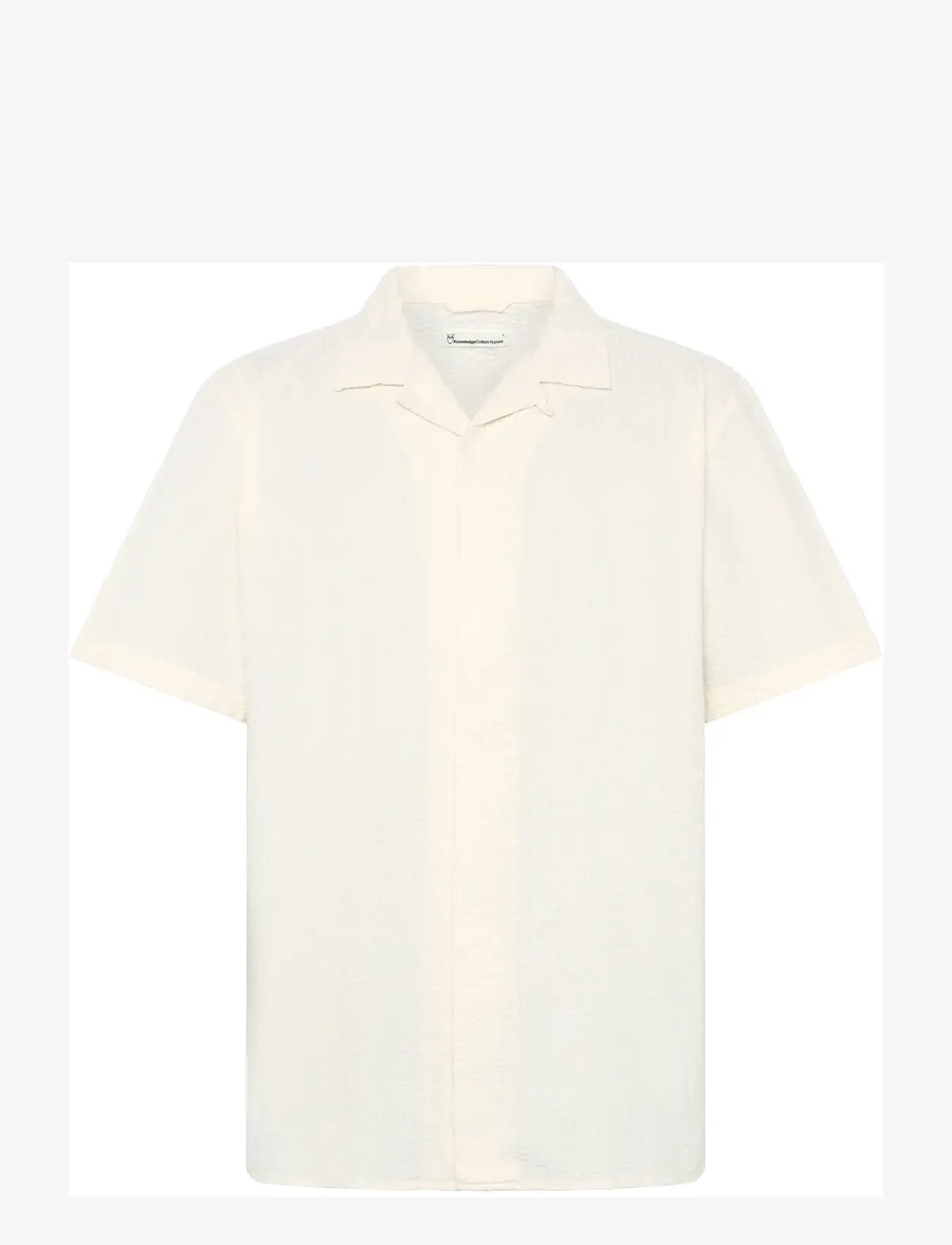 Knowledge Cotton Apparel - Relaxed seersucker short sleeve shi - lühikeste varrukatega särgid - egret - 1