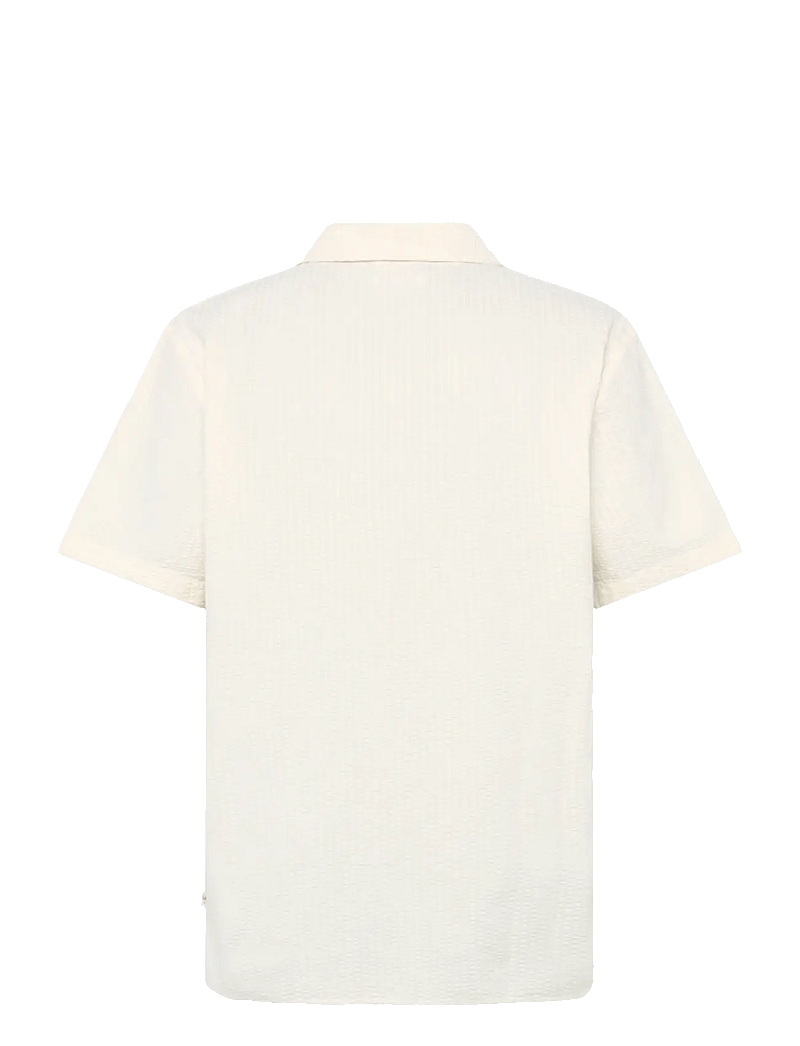 Knowledge Cotton Apparel - Relaxed seersucker short sleeve shi - lühikeste varrukatega särgid - egret - 3