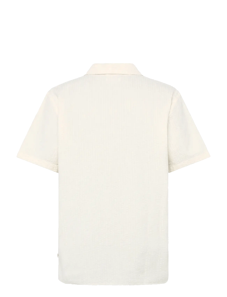 Knowledge Cotton Apparel - Relaxed seersucker short sleeve shi - kurzarmhemden - egret - 3