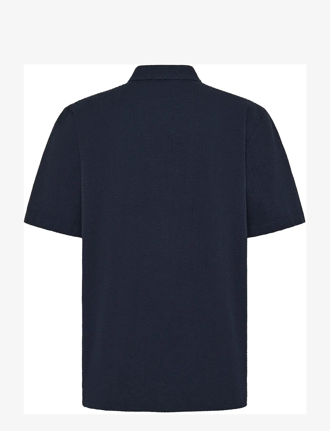 Knowledge Cotton Apparel - Relaxed seersucker short sleeve shi - lühikeste varrukatega särgid - night sky - 1