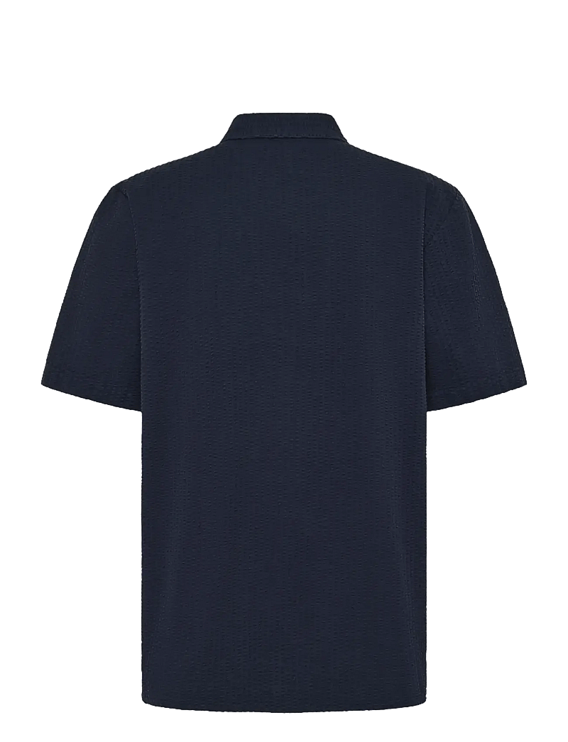 Knowledge Cotton Apparel - Relaxed seersucker short sleeve shi - lühikeste varrukatega särgid - night sky - 1