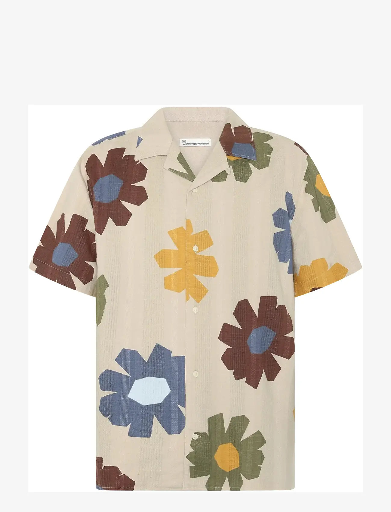 Knowledge Cotton Apparel - Relaxed print short sleeve shirt - kortærmede skjorter - multi color aop - 1