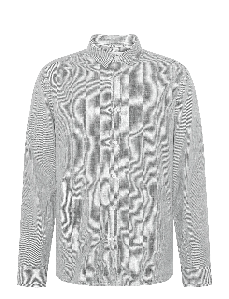 Knowledge Cotton Apparel - Dune regular stripe shirt - gestreifte hemden - blue stripe - 1