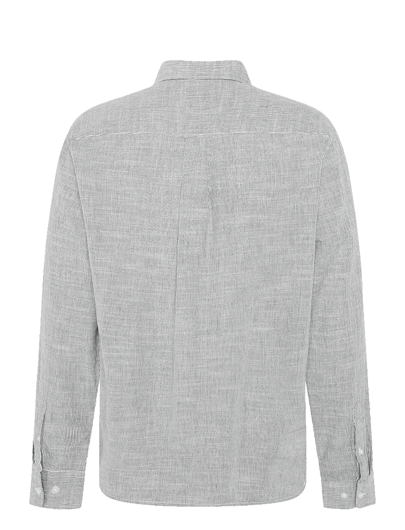 Knowledge Cotton Apparel - Dune regular stripe shirt - randiga skjortor - blue stripe - 2