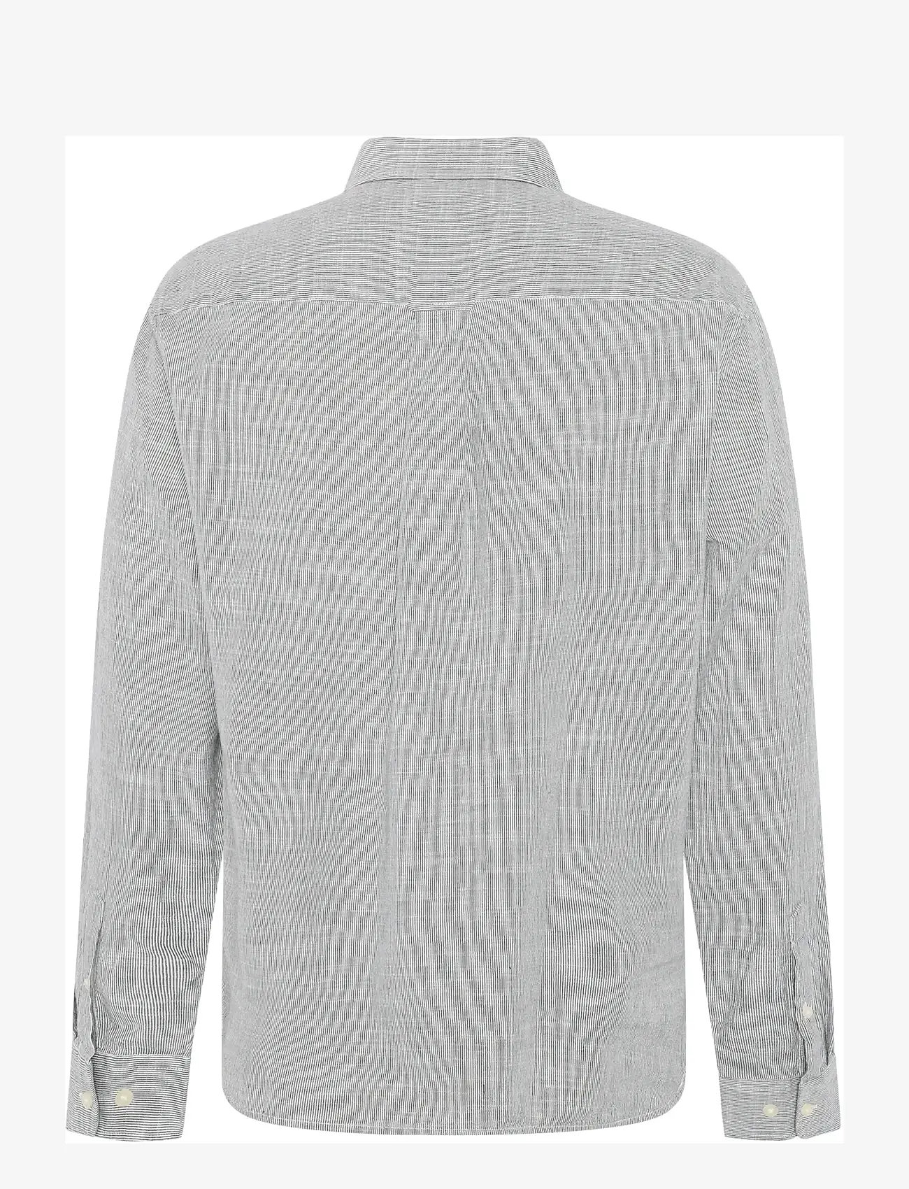 Knowledge Cotton Apparel - Dune regular stripe shirt - randiga skjortor - blue stripe - 3