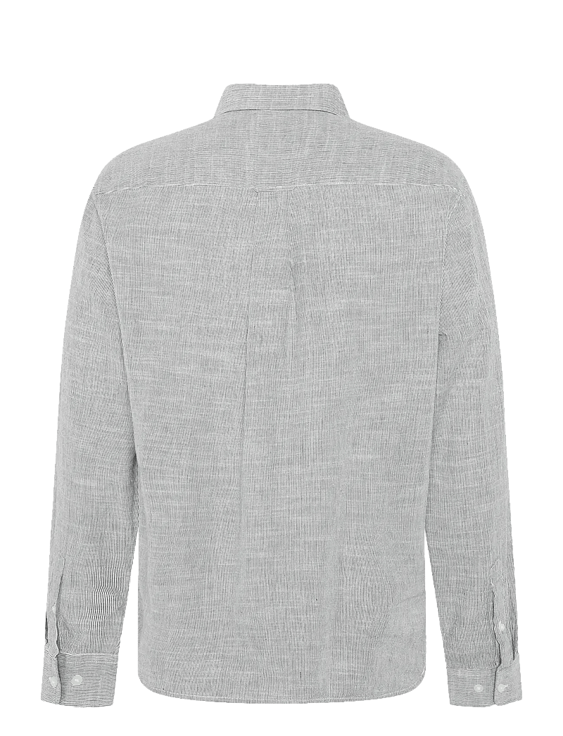 Knowledge Cotton Apparel - Dune regular stripe shirt - randiga skjortor - blue stripe - 3