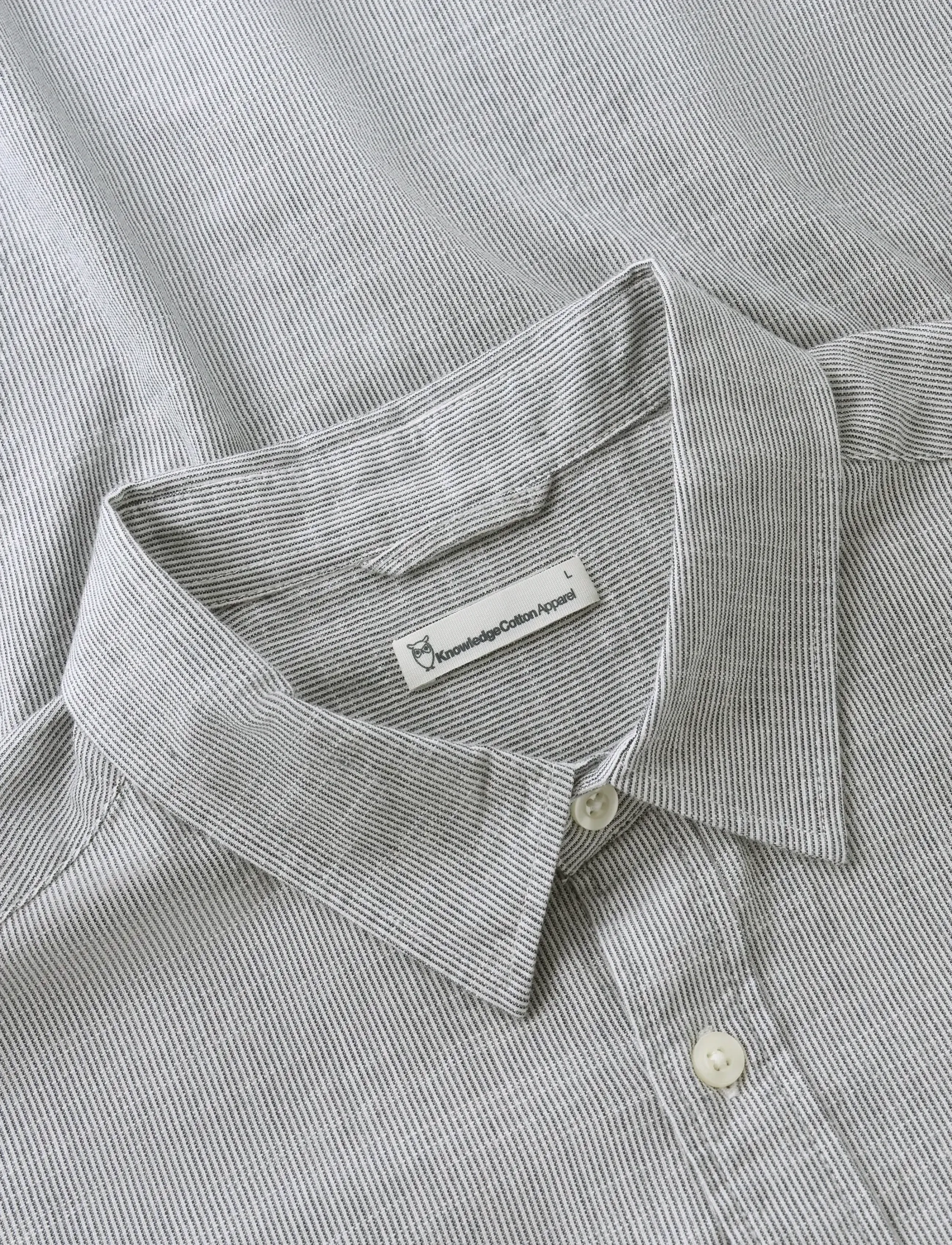 Knowledge Cotton Apparel - Dune regular stripe shirt - gestreifte hemden - blue stripe - 4