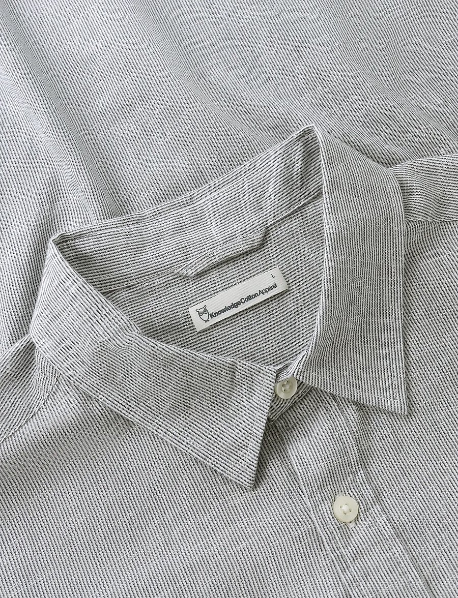 Knowledge Cotton Apparel - Dune regular stripe shirt - gestreifte hemden - blue stripe - 4