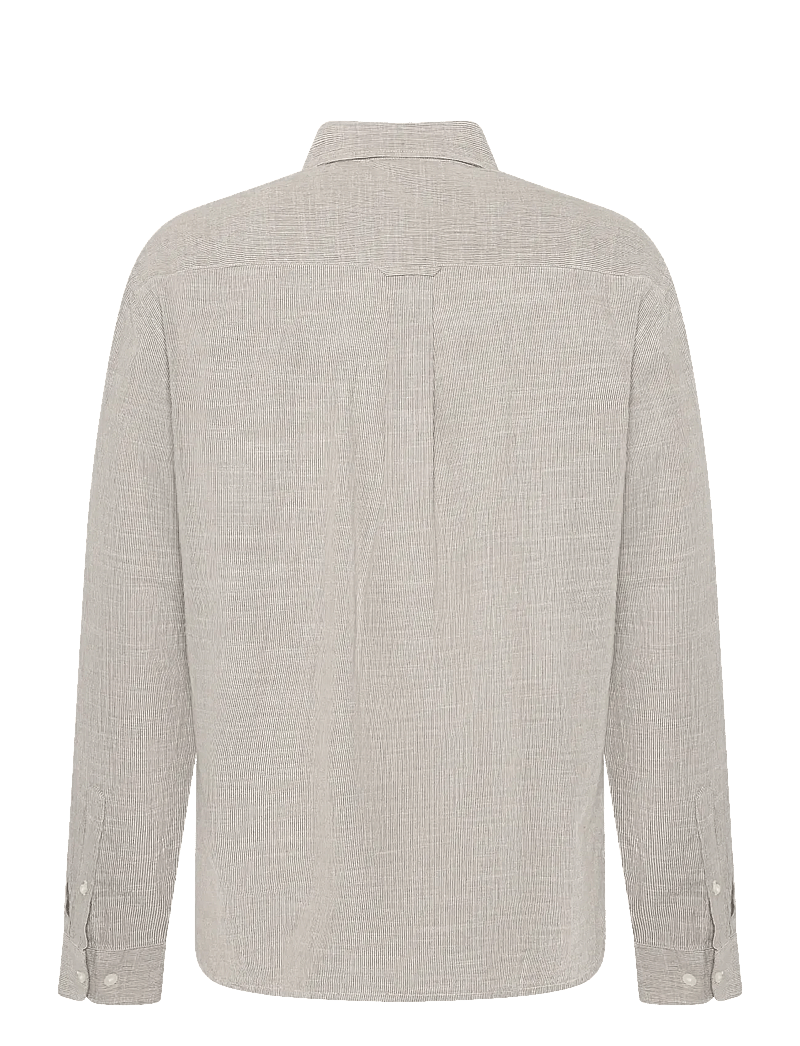 Knowledge Cotton Apparel - Dune regular stripe shirt - stribede skjorter - green stripe - 2