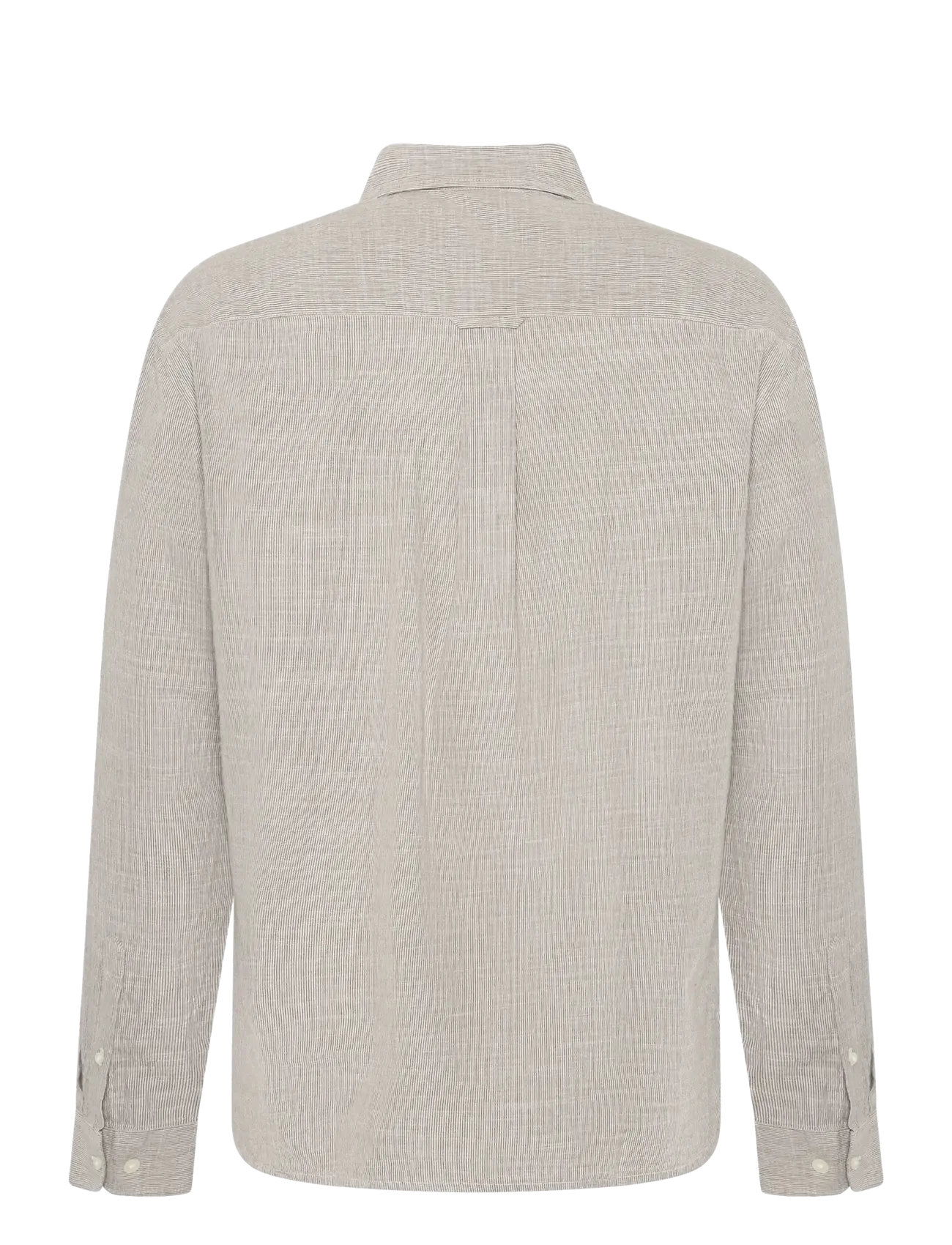 Knowledge Cotton Apparel - Dune regular stripe shirt - casual skjorter - green stripe - 3