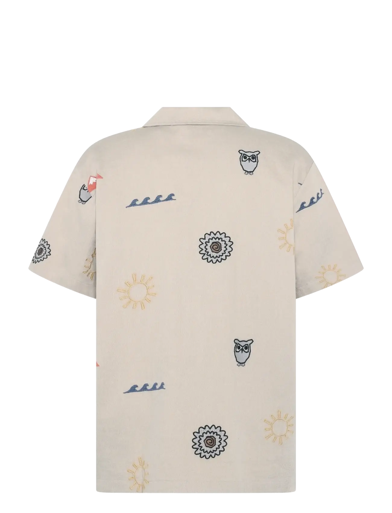 Knowledge Cotton Apparel - Relaxed embroidery short sleeve shi - kurzarmhemden - light feather gray - 2