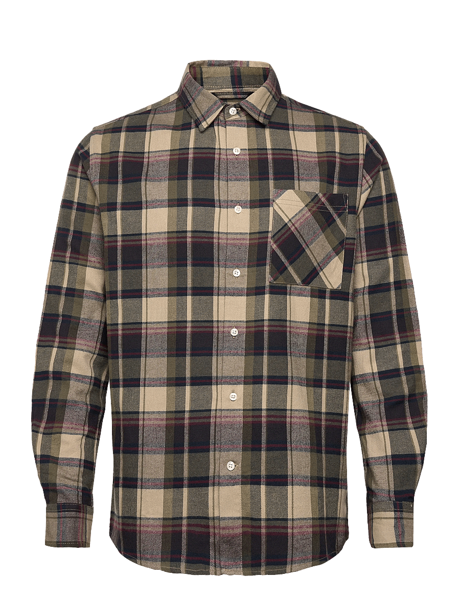 Knowledge Cotton Apparel - Organic Cotton Checked Flannel Shir - flanellskjortor - green check - 0