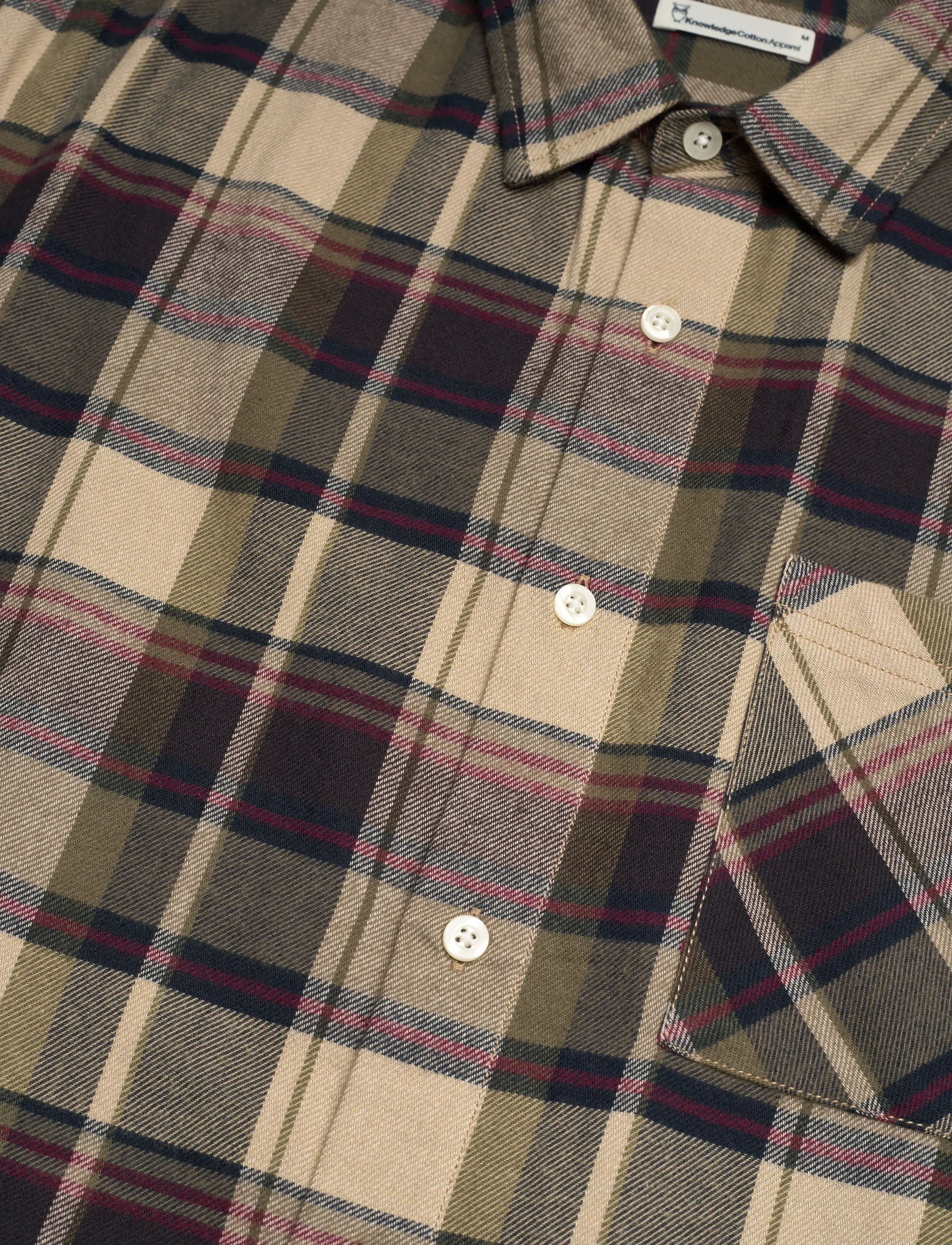 Knowledge Cotton Apparel - Organic Cotton Checked Flannel Shir - flannel shirts - green check - 3