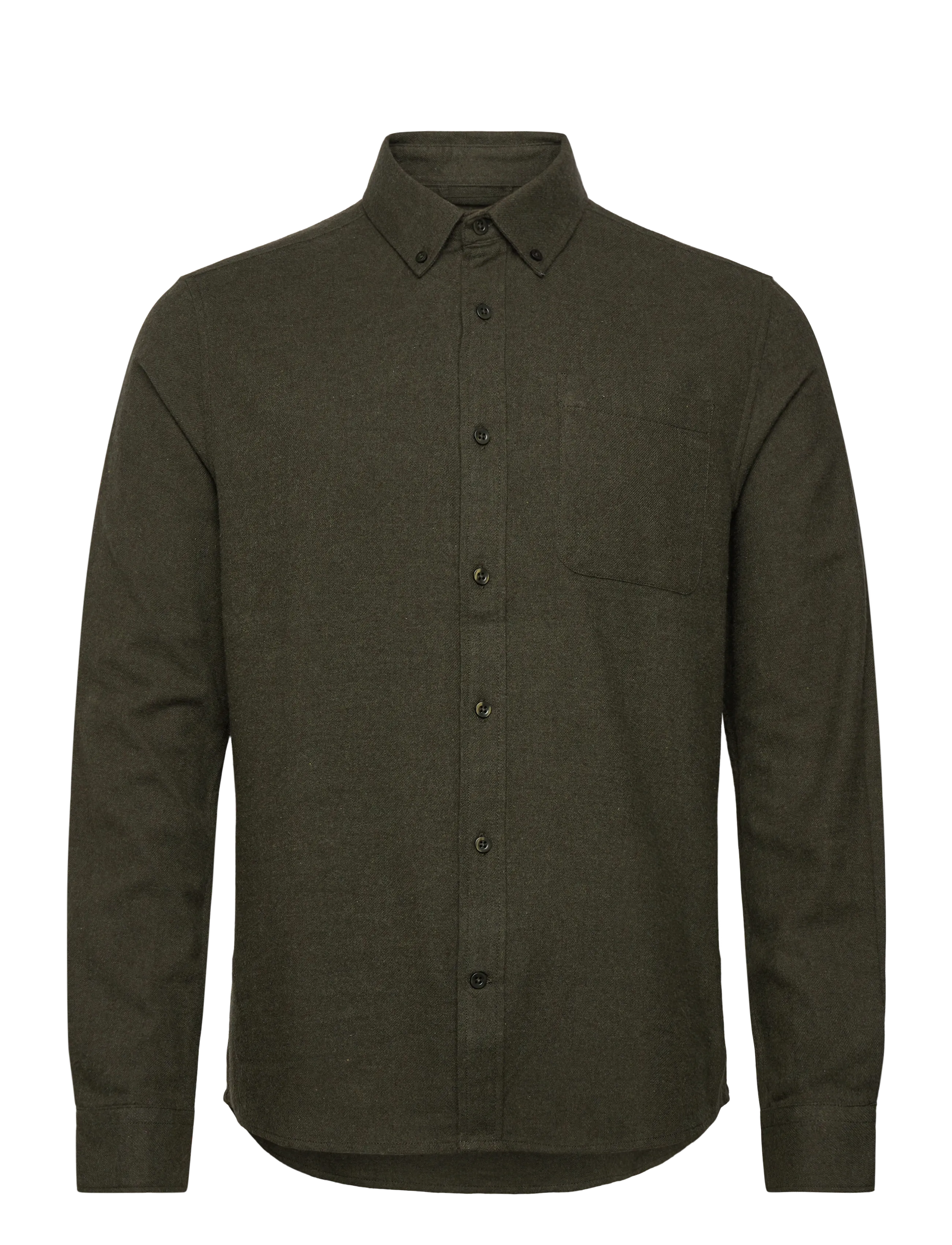 Knowledge Cotton Apparel Organic Cotton Flannel Shirt GOTS - Knowledge Cotton Apparel - FOREST NIGHT / khaki/green