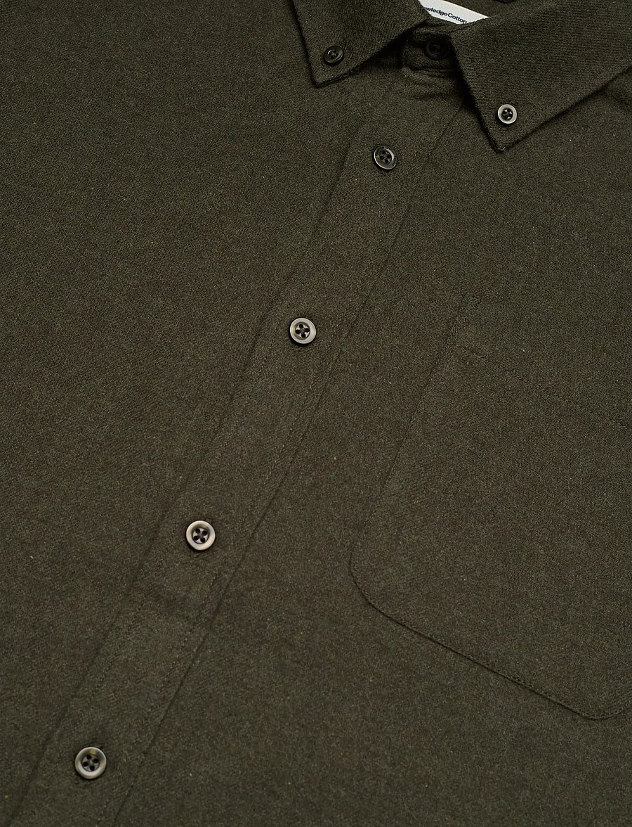 Knowledge Cotton Apparel - Organic Cotton Flannel Shirt GOTS - flannel-skjorter - forest night - 3