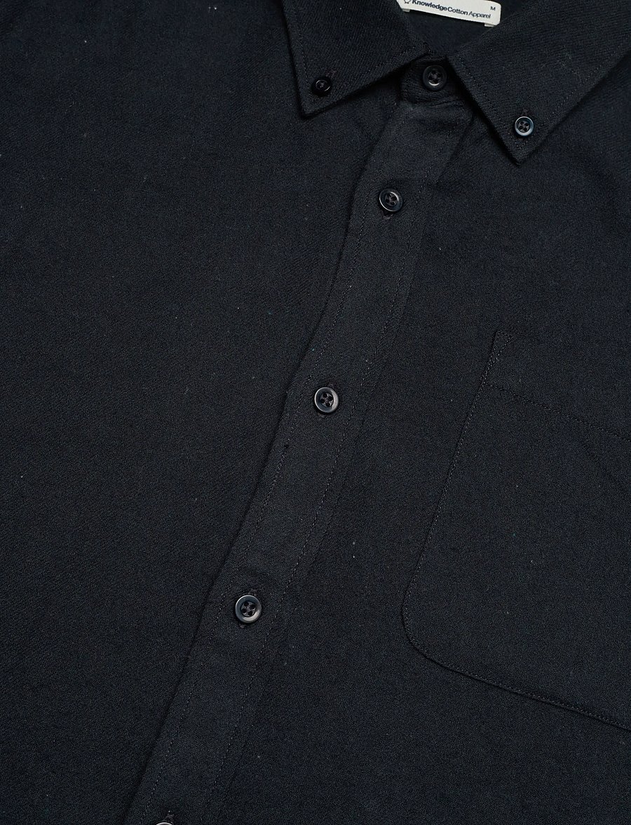 Knowledge Cotton Apparel - Organic Cotton Flannel Shirt GOTS - flanellen overhemden - total eclipse - 3