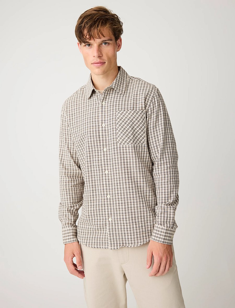 Knowledge Cotton Apparel - Dune regular check shirt - karierte hemden - blue check - 0