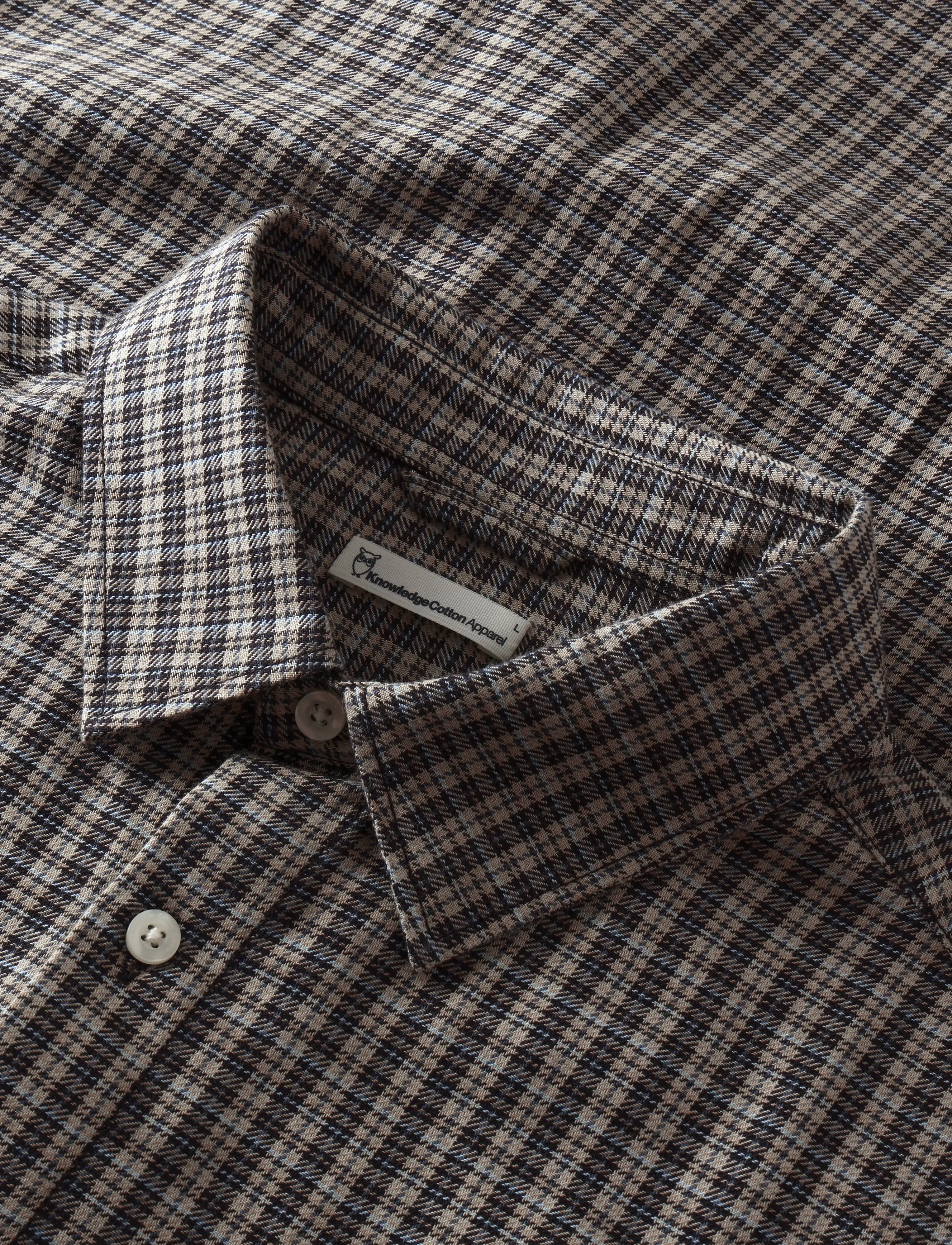Knowledge Cotton Apparel - Dune regular check shirt - checkered shirts - creme check - 2