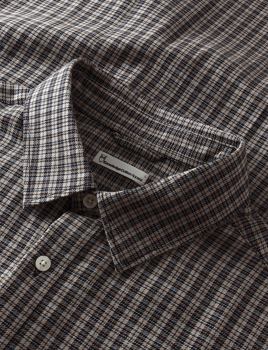 Knowledge Cotton Apparel - Dune regular check shirt - ruudulised särgid - creme check - 2